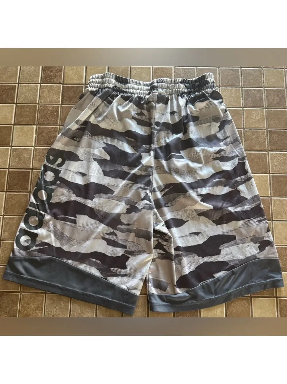 Boys Adidas Gray and Black Athletic Shorts